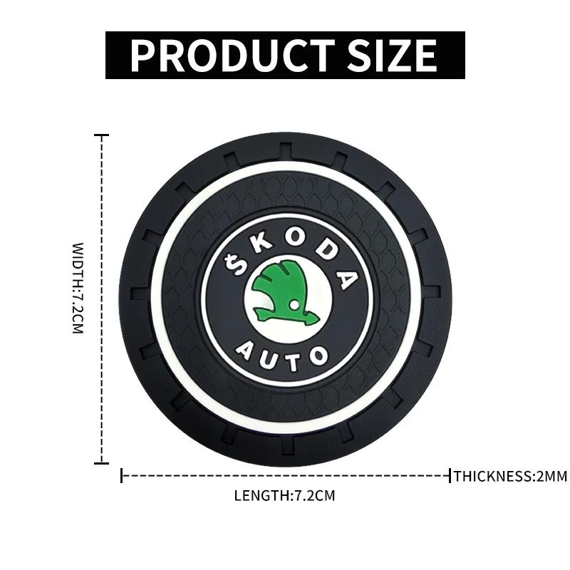 2026 Hot Car Coaster Water Cup Non-Slip Silica Gel Pad Holder Mat For Skoda Fabia 1 2 Octavia A7 6Y NJ3 RS Superb Rapid Yeti Kar
