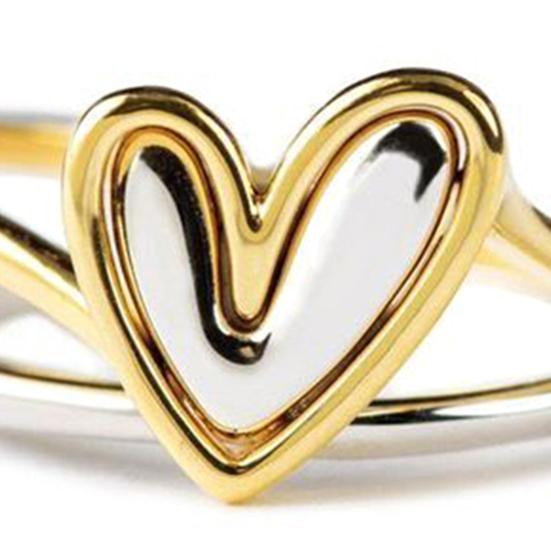 1 Set Women Ring with Greeting Card Irregular Personality Mother's Day Gift Hollow Love