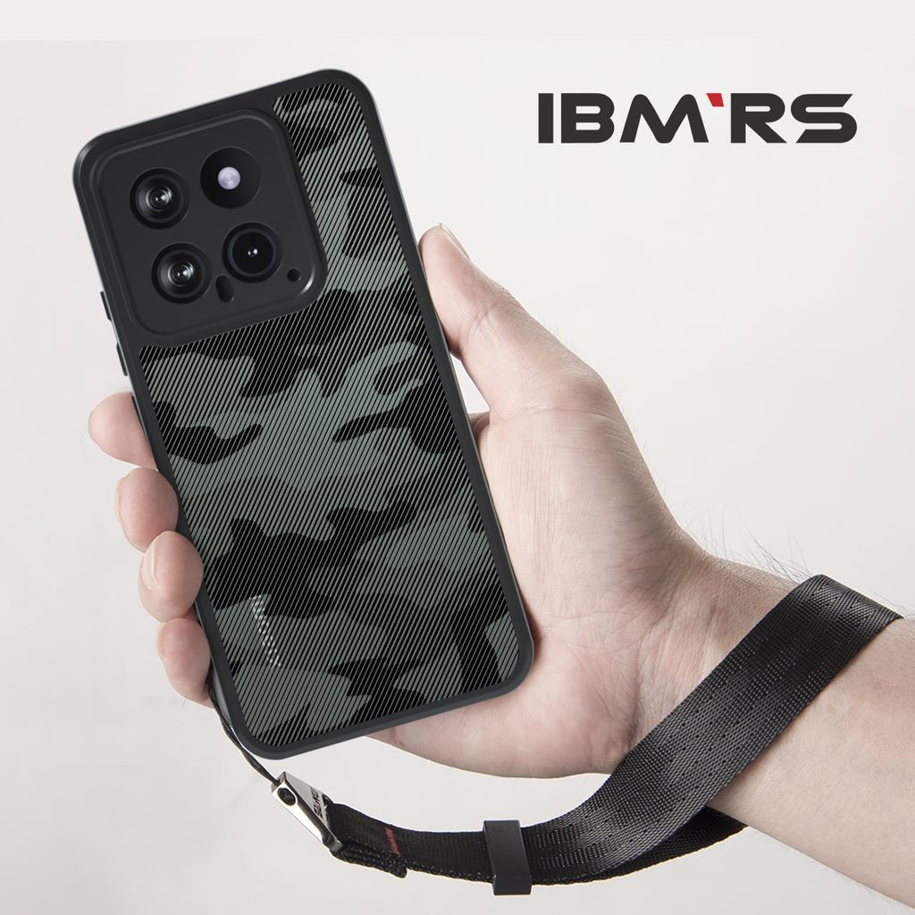 (Comes with wrist strap)IBMRS [Precise Cutouts for Camera Lenses]  for Xiaomi 14 Transparent Case, Camo Shockproof matte Phone Case