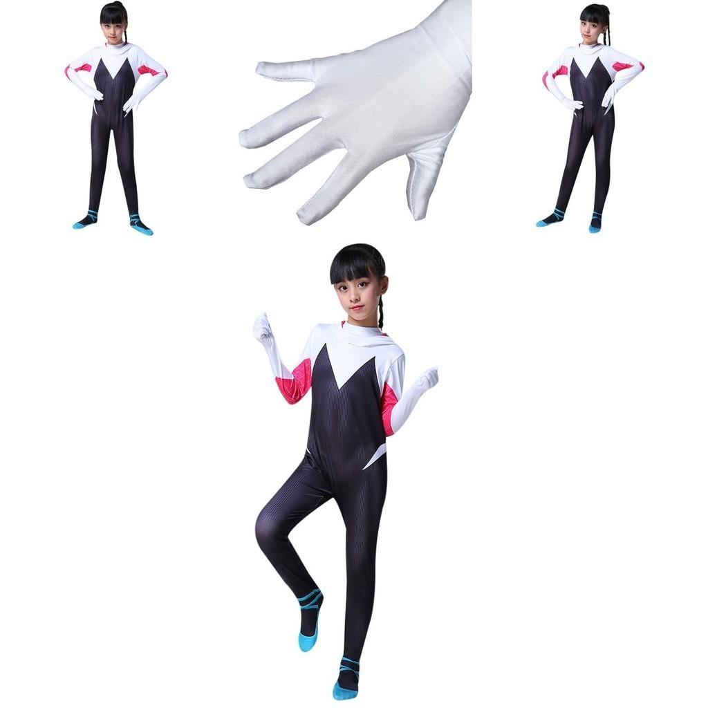 Vibrant Spider-man Into The Spider-verse Gwen Stacy Kids Costume Jumpsuit For Playful Adventures
