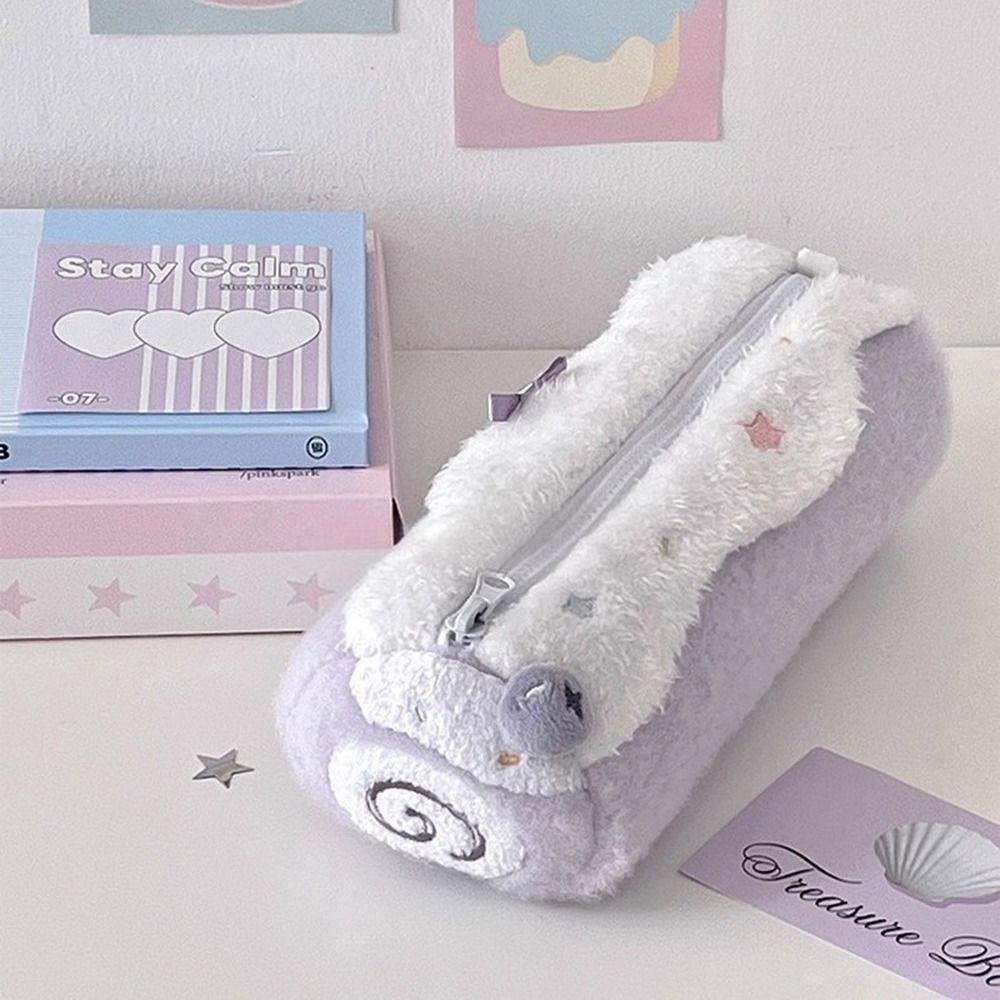 Pen Bag Blueberries Swiss Roll Portable Stationery Storage Bag Large Capacity Purple Stationery Organizer Back To School