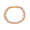 Adjustable Pink Rhinestone Bracelet Tarnish-free Personality Stacking Wrist Chain High-end Aesthetic Stainless Steel