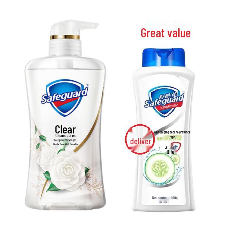 Safeguard Camellia Shower Gel 570g with Free Cucumber Shower Gel 400g