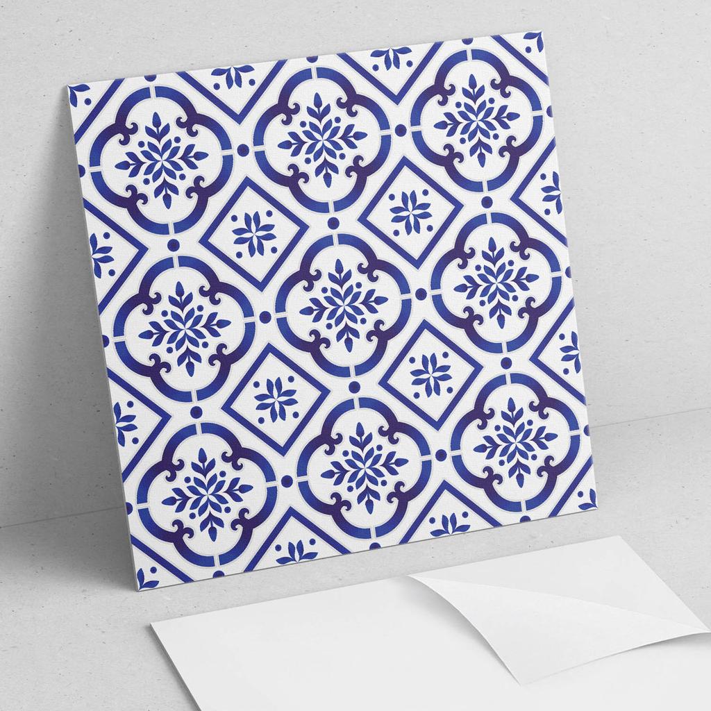 Komplet Kafelków Pcv Z Dekorem Do Kuchni Lub Łazienki Wzór Kafelkowy Z Ornamentami 4X50X50 Cm