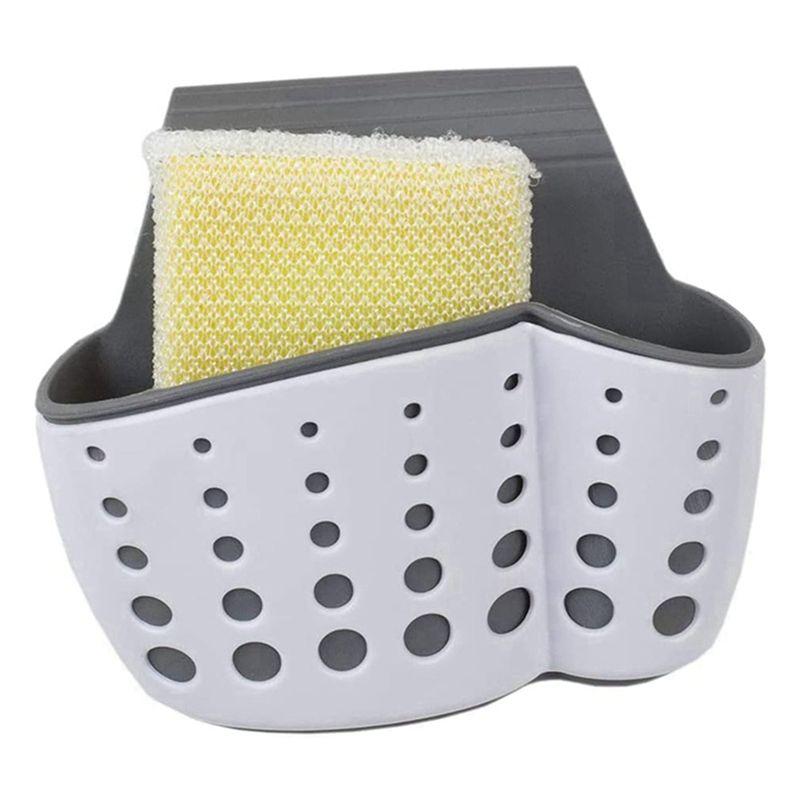 A84E-2X Sink Caddy-Sponge Holder- Kitchen Sink Soap Holder-Plastic Saddle Faucet-Caddy-Sink Organizer For Brushes,Sponges