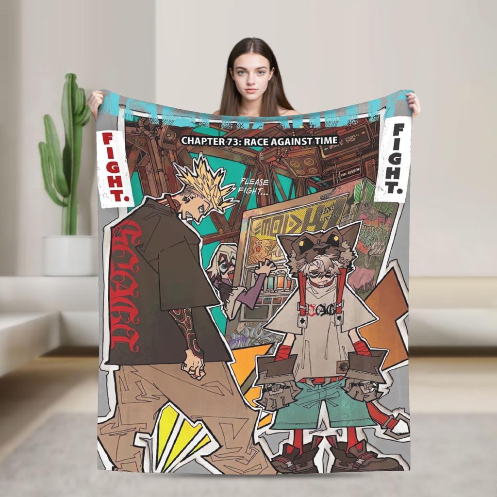 Gachiakutas Anime Warm Blanket Airplane Travel Plush Bedding Throws Graphic Couch Bed Flannel Bedspread Sofa Bed Cover