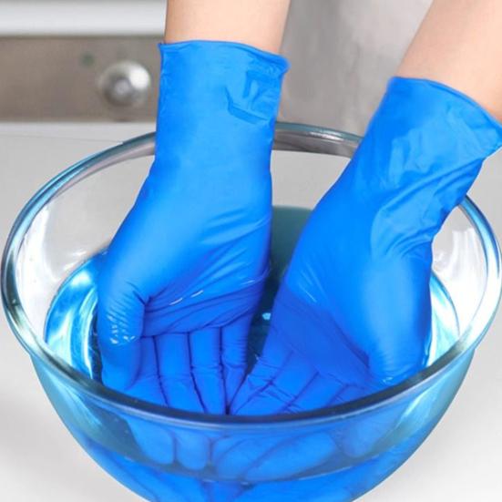 50Pcs Disposable Nitrile Gloves Powder Free Latex Work Gloves Stretchable Puncture Resistant Protective Safety