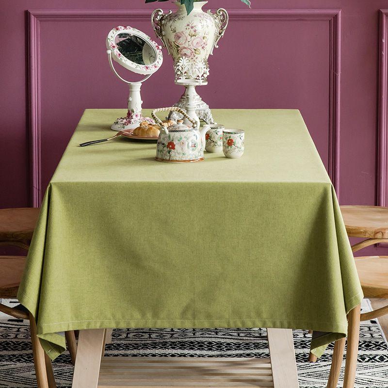 

Cotton Linen Thickened Pure Color Fabrics Dining Table Coffee Table Cloth Cafe Restaurant Tablecloth Modern Light Luxury Fresh Oven Mitts Grass Green 90*90cm