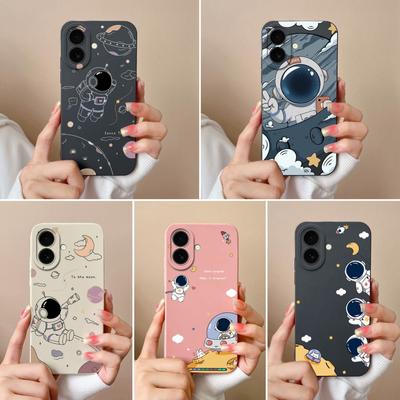 Hülle für Apple iPhone 16 Pro Max 16plus 16pro Schöne Astronautenpiloten-Cartoon Weiches flüssiges Silikon Kameraschutz Schutzgehäuse für iPhone Capa