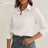 JPNTKY Women's Fashion Casual Solid Color Print Long Sleeve POLO Neck Blouses & Shirts Unique Design