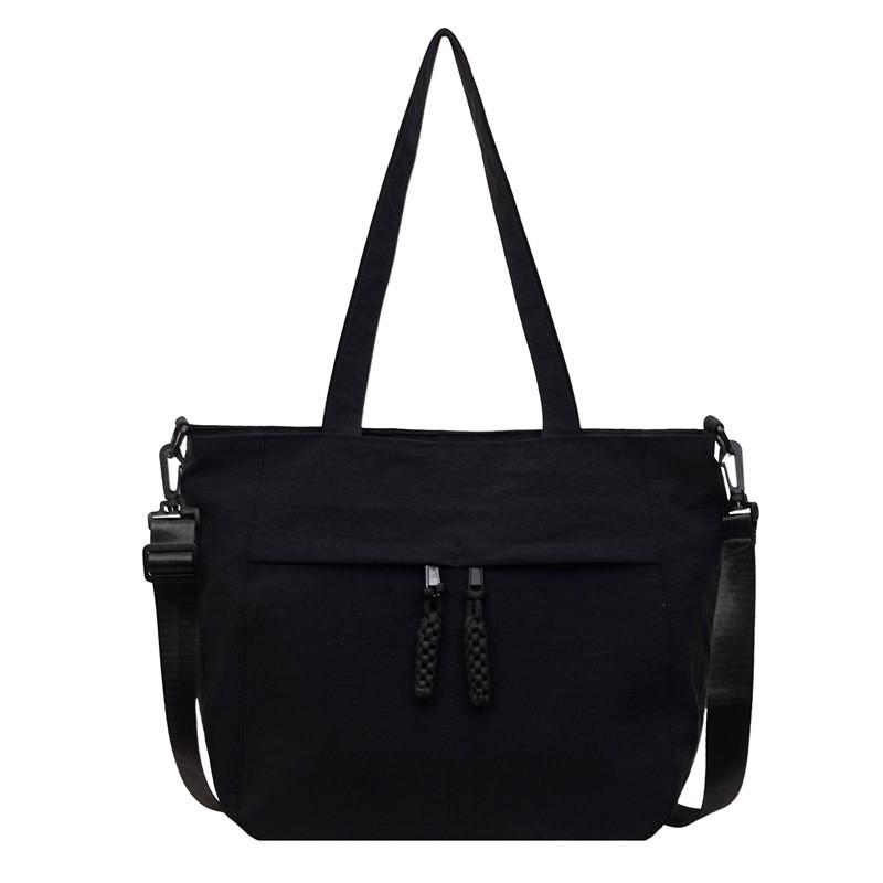 Minimalist Nylon Tote Bag With Top Zipper For Daily Commuting And Casual Wear