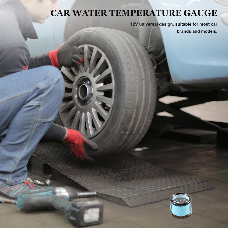 Universal 12V Automotive Water Temperature Gauge High Accuracy Car Water Temp Gauge Automotive Part Easy Install Iron ABS