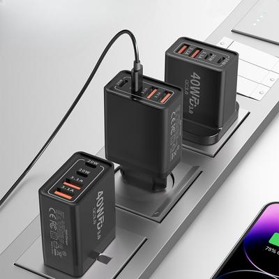 40W Super Fast Charging Multi-port Packaging Multi-stamp 40W Three-port Multi-port Packaging Charger C-port Charging Head