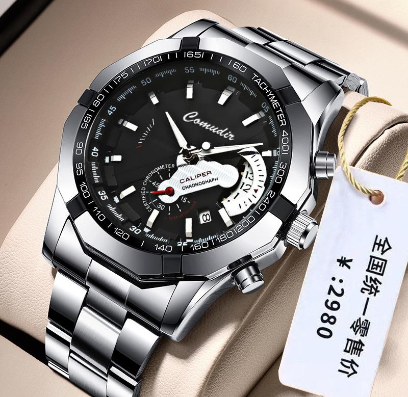 Movement Watch Men's Calendar Non-Mechanical Watch Large Dial