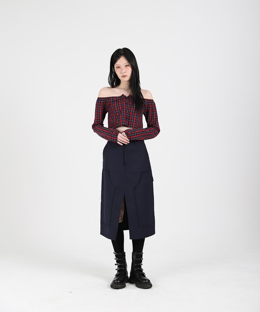 Cotton Rivers Club Double-Edged Skirt (Navy)