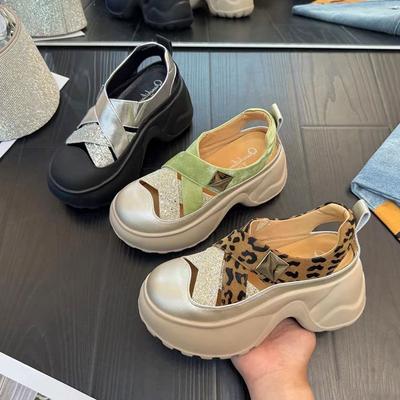 Sandalias deportivas romanas Baotou para mujer, verano, nuevas, huecas, suela gruesa, realzadoras, suela blanda, casual