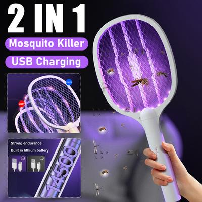 Upgraded 3000V Mosquito Swatter Electric Fly Swatter Rechargeable Mosquito Killer Lamp Bug Zapper Home Outdoor Pest Control