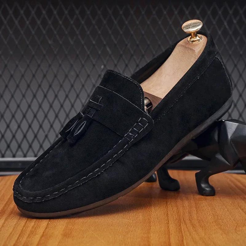

Мужские кроссовки классические кисточки Drive Casual Boat Shoes мужские высококачественные удобные мягкие подошвы мужские мокасины 2024 Zapatillas Hombre 44 чёрный