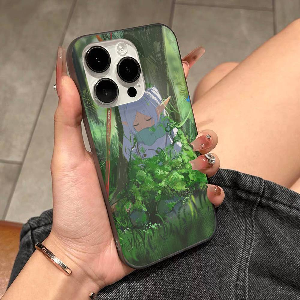 Anime F-Frieren Beyond Journeys End Phone Case For IPhone 17 16 15 14 13 12 11 Pro Max Plus Pro Stripe Soft Cover