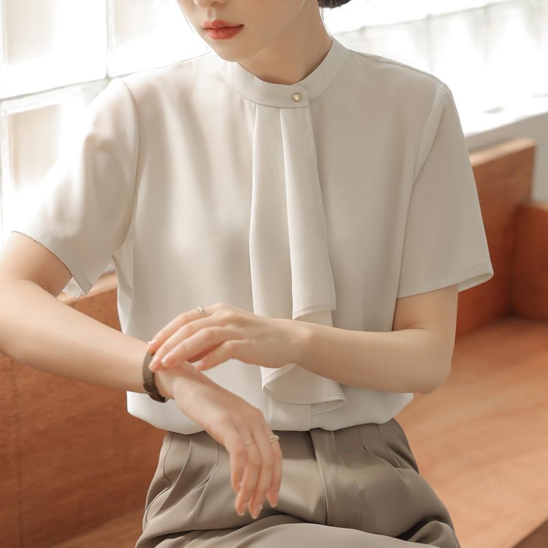 Bowtie Short Scarf Cut and Suit Everyday Large M [SPRING SEAON] Blouse, Sleeve, Tie, Women's, Ribbon, Neat, Sewn, Top, Office, Business, Formal,