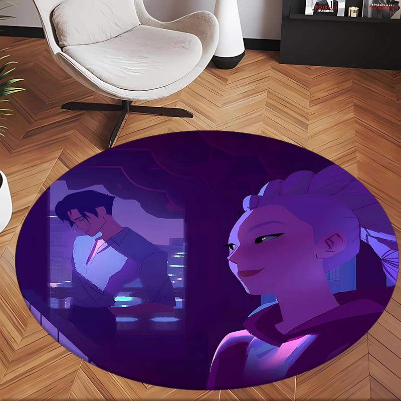 Rujinu (14) Round Office Rug Decorative Floor Rug for Office Bedroom Living Room and Home Space