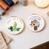 3er Pack Blumenpflanze DIY Stickstich-Übungsset mit Stickrahmen 30x30cm für Anfänger Erwachsene Handwerksliebhaber Geschenk