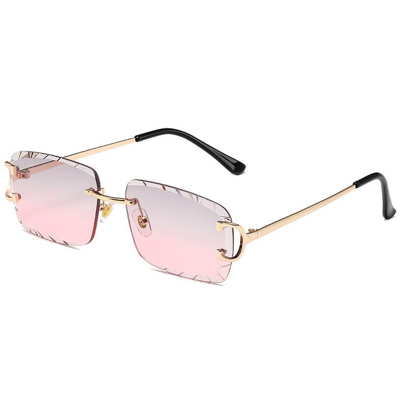 Luxury Square Rimless Sunglasses Men Women Fashion Frameless Sun Glasses Trendy Outdoor Driving Summer Shades