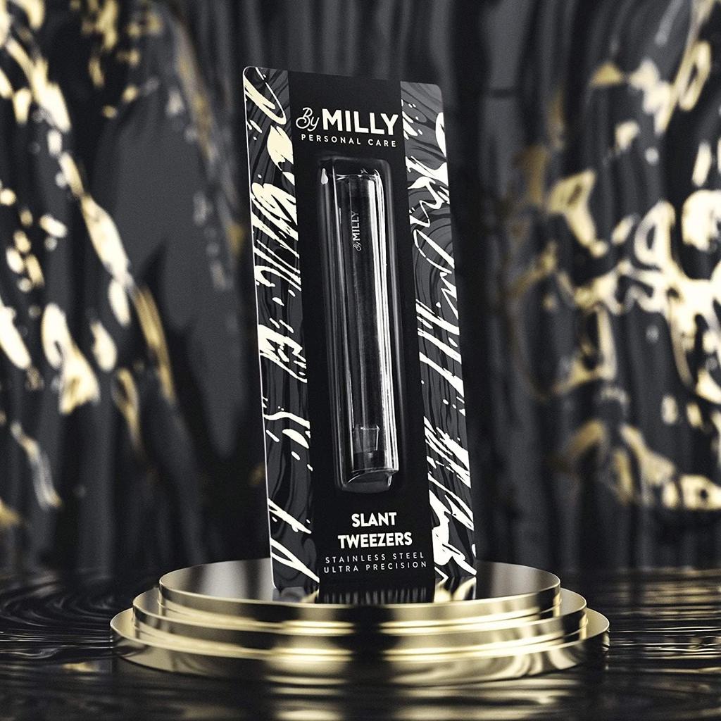 By Milly Angled for Stainless Professional Grade in the Eyebrow and Unwanted Hair Tweezers for Men and Women Tweezers, Precision, 100% Steel, [A