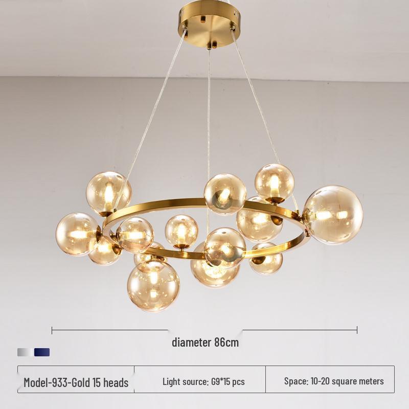 Nordic Modern Minimalist Magic Bean Art Glass Chandelier for Restaurant, Bedroom, or Showroom