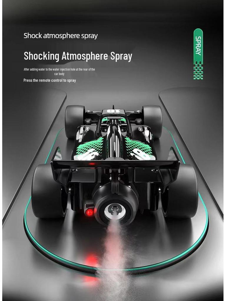 Rechargeable High-Speed F1 Remote Control Drift Car Toy with Electric Spray for Kids