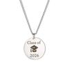 Custom Stainless Steel Graduation Cap Necklace with Laser-Engraved Pendant for Back-to-School Season