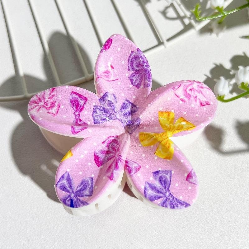 Printed Clips, Egg Flower Fresh and Light Hair Clips Back of The Head Updo Shark Clips