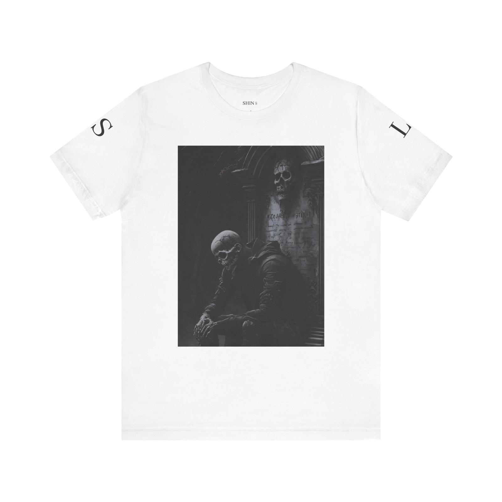 Gothic Skeleton Tee Shirt, Edgy Casual Wear, Unisex Graphic Top, Halloween S разноцветный