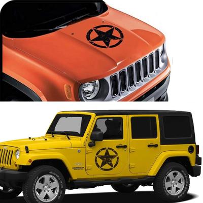 Autoaufkleber Military Army Star Hood KK Off Road Grafikaufkleber für Jeep Wrangler Automobile Außenzubehör Vinyl