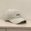 Breathable Baseball Cap Plaid Embroidery Sun Hat Fashion Peaked Cap