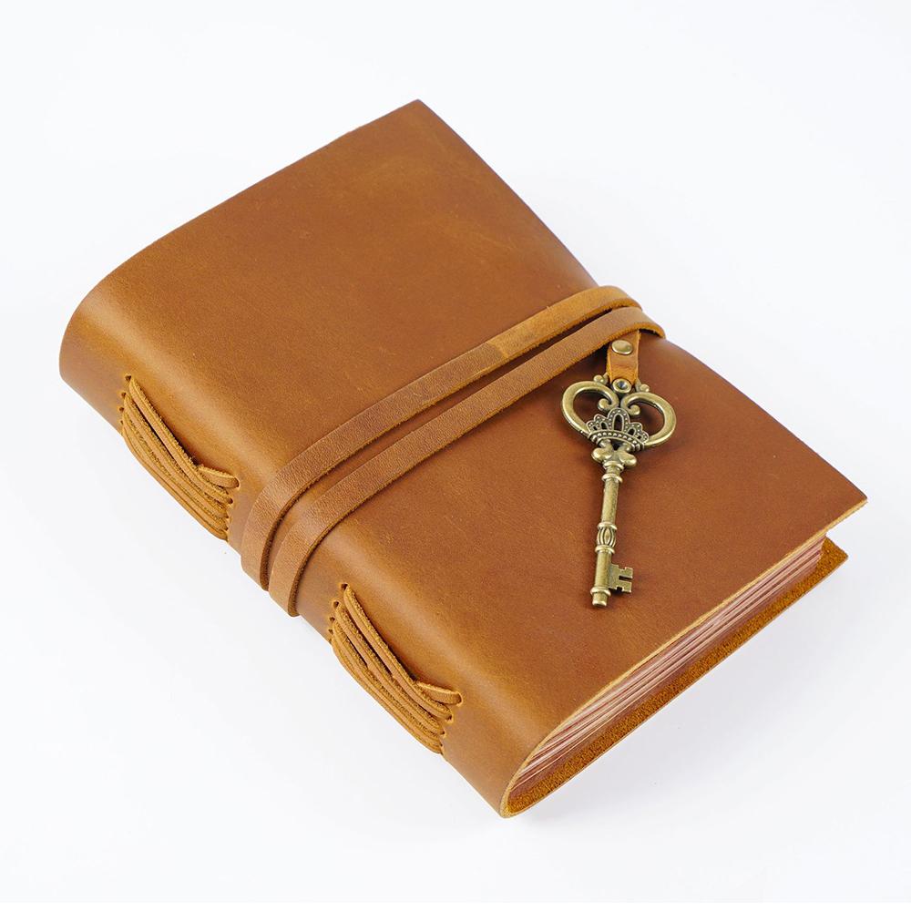 Original Handmade Cowhide Sketchbook Vintage Diary Genuine Leather Notebook Creative Business Universal Travel Journals