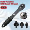 4pcs 3-in-1 Ratchet Wrench Set, 3-Gear Quick Ratchet, 1/4" Hex, Anti-Slip Handle