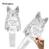 White Resin Wolf Hat Skull Head Walking Cane Fashion Decorative Steel Stick Gentleman Elegant Cosplay Cane Knob Crosier 93cm