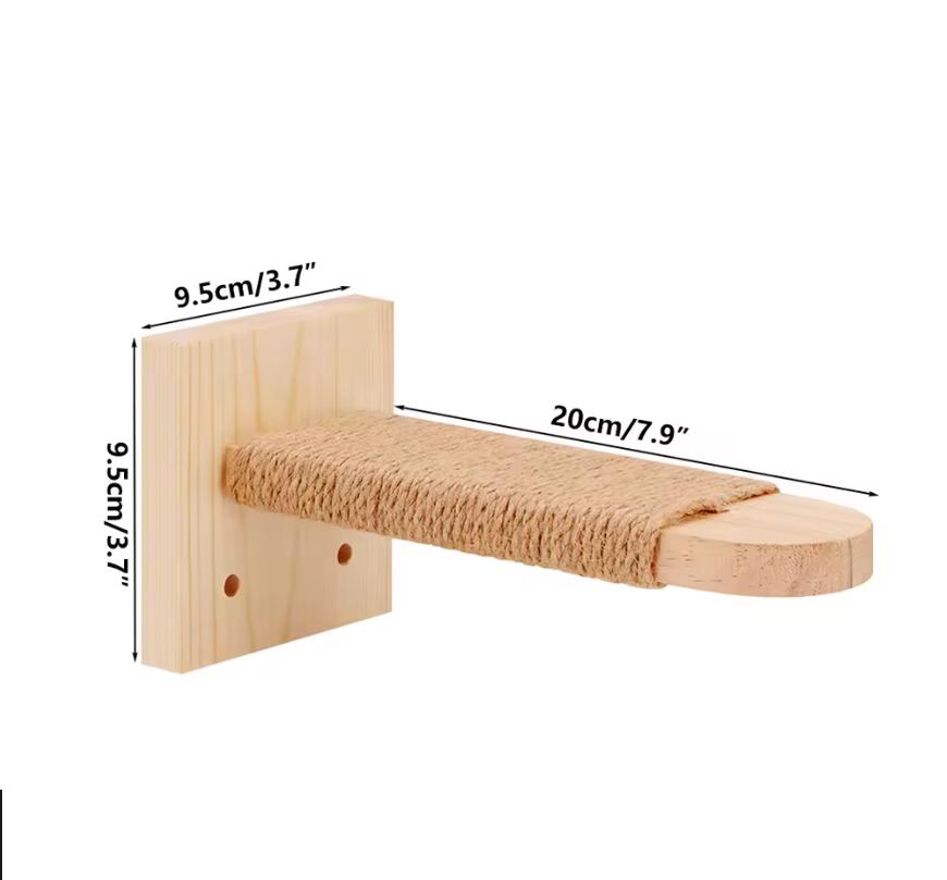 Wooden Kitten Ladder with Sisal Rope Cat Wall Steps Climbing Cat Scratching Post Cat Scratching Board Tree Pet Furniture as picture