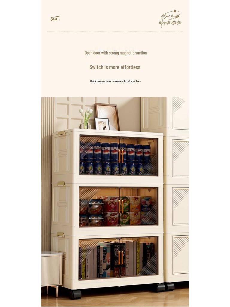 Folding Multi-Layer Plastic Storage Cabinet for Baby Clothes and Toys