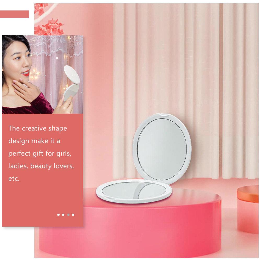 10X Magnification Portable Folding Mirror Smooth Grip Compact Travel Makeup Mirror for Ladies Daily Use