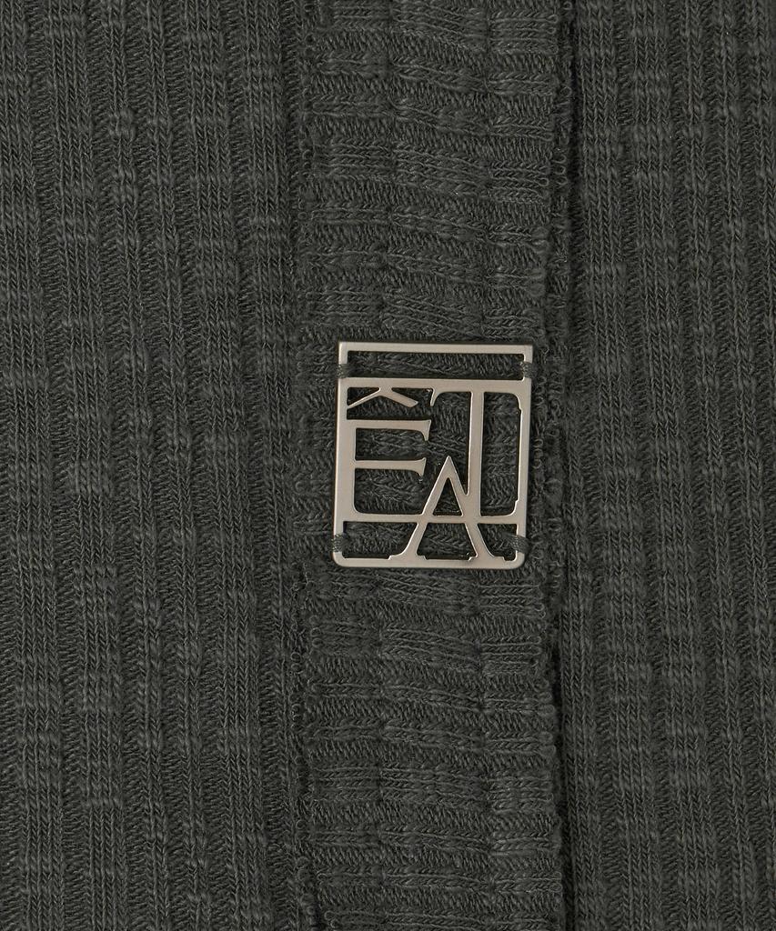 ETRE AU SOMMET Cut Rib Button Long Sleeve (Charcoal)