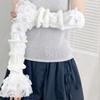 Knitted Wrist Sleeves Fingerless Anime Gloves Goth Elbow Mittens  Harajuku Style