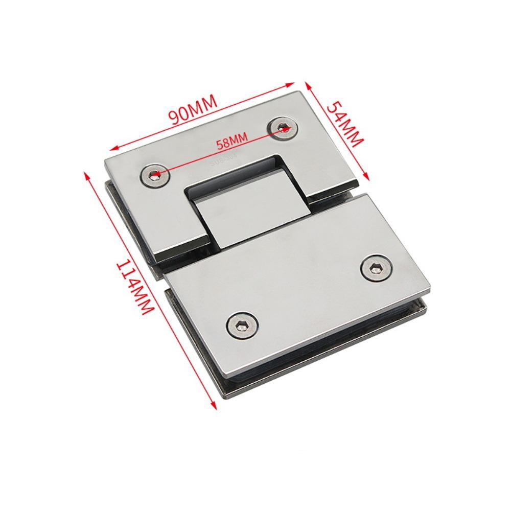 Stainless Steel Glass Door Hinge Silver Flat Fixtures Professional Bathroom Clip  Shower Room