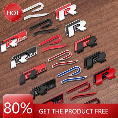 2025 Hot R Logo Emblem Car Metal Body Tail Trunk Sticker Accessories For Volkswagen Tiguan Bora POLO PASSAT CC Touran GOLF Jetta