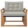 Outdoor Sofa Set Solid Acacia Wood and Textilene Natural