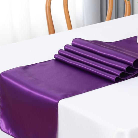 Satin Table Runner 69" X 12" Solid Color Table Runner Wrinkle Resistant Silky Smooth Table Runner for Dining Table Wedding Bridal Shower Modern Events