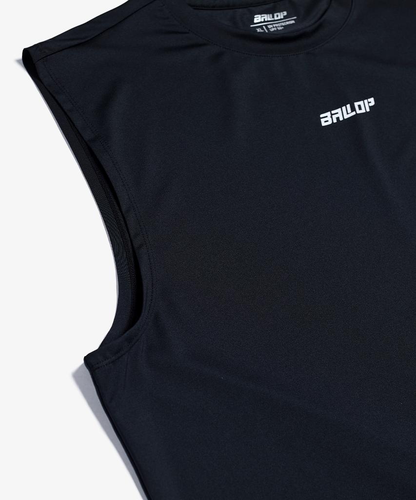 Baellob Lettering Sleeveless Rash Guard Black