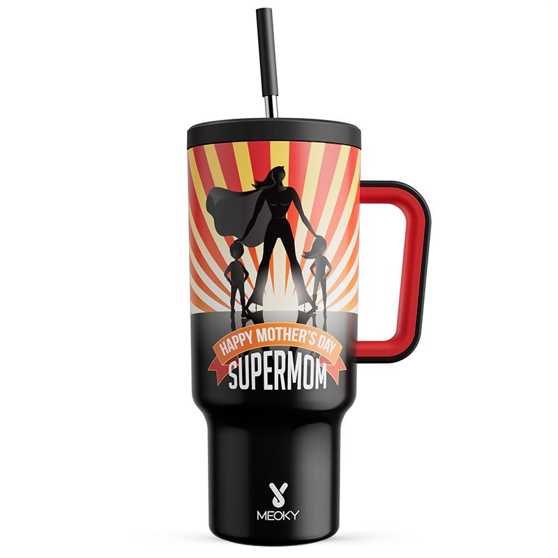 

Meoky 40 унций вакуумный стакан из нержавеющей стали многофункциональный стакан с крышками-соломинками герметичная автомобильная кружка бутылка для воды сока молока чай чашка подарок 40oz