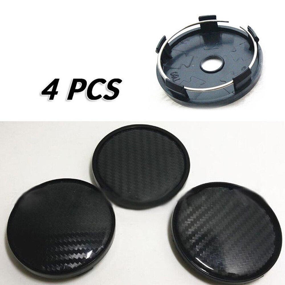 60mm Black Carbon Fiber Wheel Center Hub Cap Rim Hub Cover Auto Accessories
